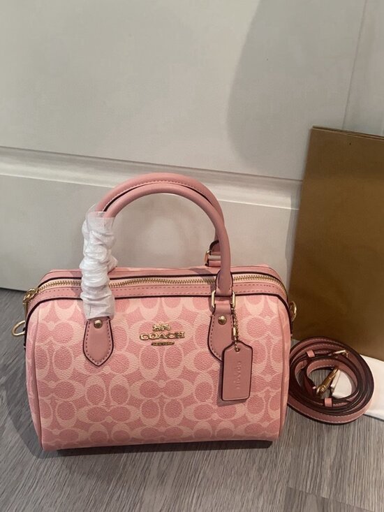 Coach Handbags - NWT Coach Rowan Satchel Bag In Signature Canvas Powder/Pink